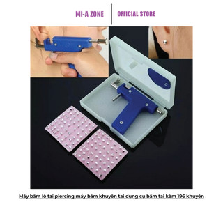 Máy bấm lỗ tai piercing máy bấm khuyên tai dụng cụ bấm tai kèm 196 khuyên - DCBLT-196KHUYEN