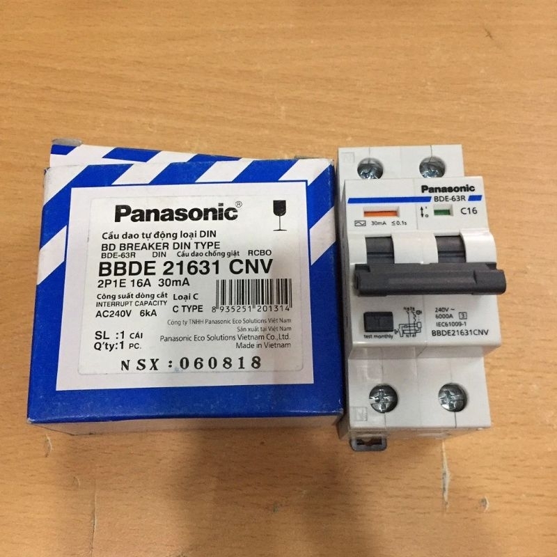 Aptomat RCBO Panasonic chống giựt và quá tải chập điện ( 20A - 63A )