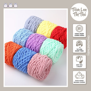 Len nhung đũa 💥 cao cấp 💥 len bông sữa mềm mịn, sợi len 7mm, bảng nhiều màu sắc