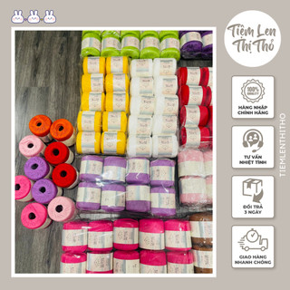 Sợi susan family 💥 CAO CẤP 💥 Len 3 dòng len 100% cotton làm đồ hè, móc áo, bikini, croptop, móc thú bông mini
