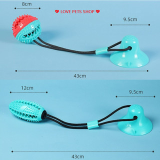 Đồ chơi cho Chó gặm sạch răng quả bóng rò rỉ thức ăn có cốc hút - Love Pets Shop