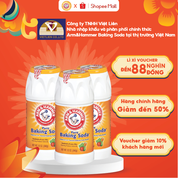 Combo 3: Rửa Rau Củ Quả Arm&Hammer Baking Soda 340g