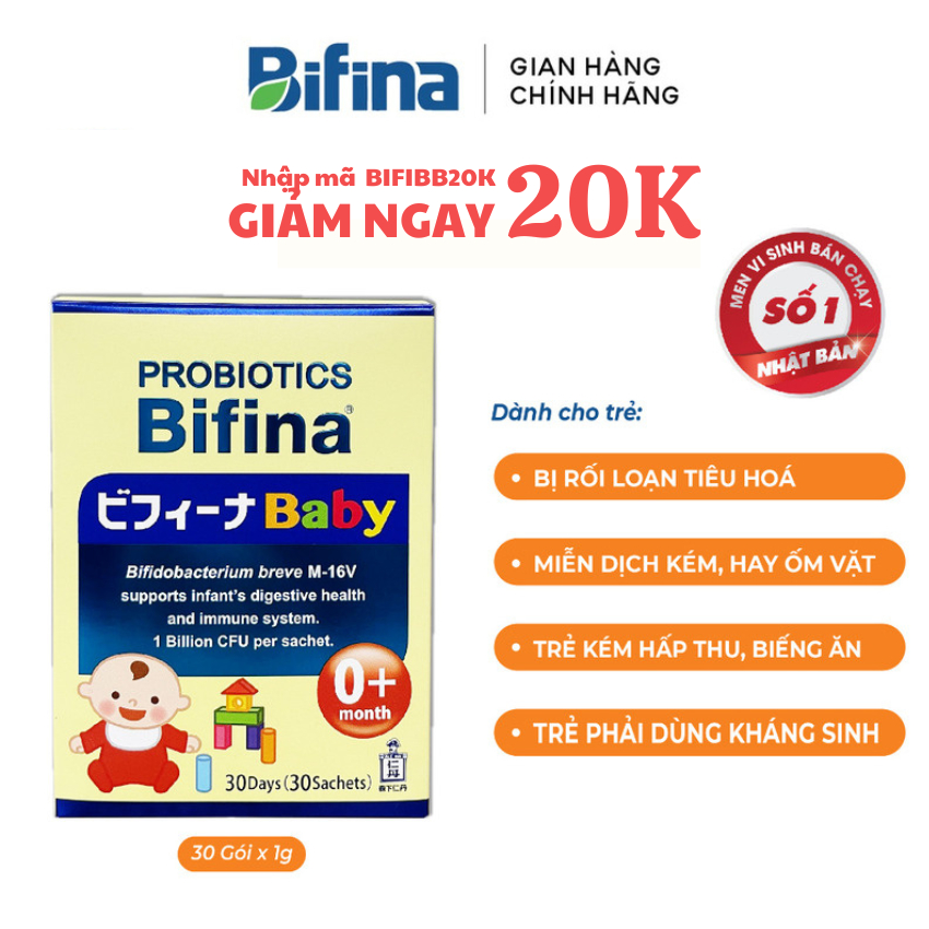 Men vi sinh cho bé Bifina Baby Nhật Bản- Men Vi Sinh Bifina Baby Hộp 30 gói