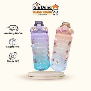 Bình đựng nước 2l có vạch báo giờ uống nước