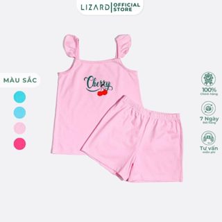  Bộ mặc nhà ngắn tay bé gái Lizard hoa dây bèo họa tiết cherry - 4SP23T044 
