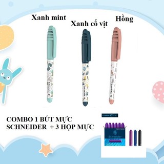 COMBO 01 bút máy học sinh Schneider Đức Zippi + 03 hộp ống mực Schneider