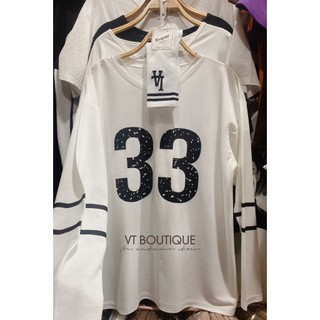 [𝐋Ì 𝐗Ì 𝐓Ấ𝐓] Áo thun dài tay nữ cotton giấy in SỐ 33 cổ tròn freesize 2 màu hottrend