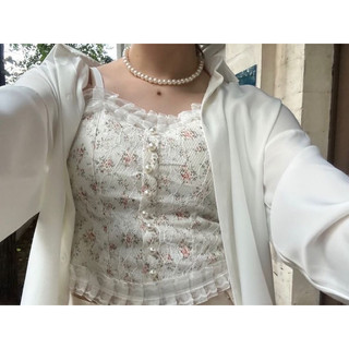 CORSET REN HOẠ TIẾT PHỐI CÚC VIỀN BÈO BRA REN STYLE COTTAGECORE FAIRY 90S Y2K