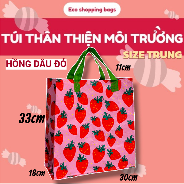 Eco shopping bag, túi mua sắm, giỏ siêu thị, bao đựng đồ,túi thân thiện môi trường cỡ vừa,sử dụng nhiều lần