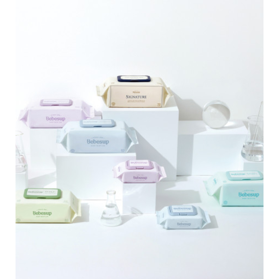 Combo 12 Gói Khăn Ướt Hàn Quốc Bebesup Primier 20 Tờ/ Gói Thương Hiệu Bebesup