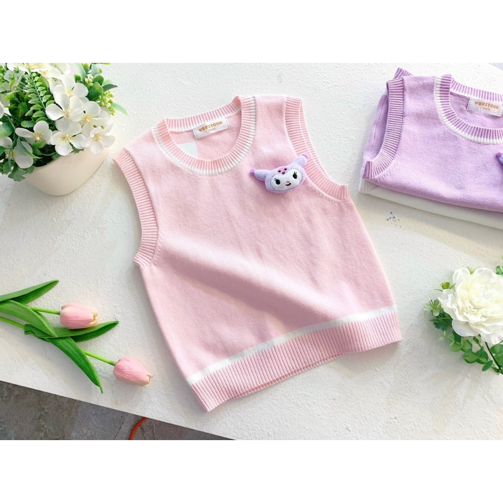 Áo gile len bé gái kurumi 100-140