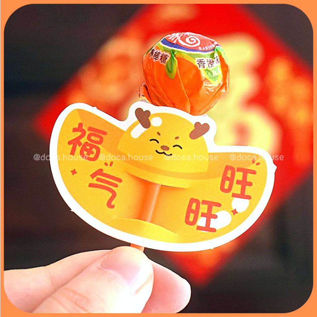 Set Thẻ Bọc Kẹo Mút, Thẻ Cài Trang Trí Kẹo Mút Dịp Lễ Tết Giáp Thìn 2024 Quà Tặng Crush Người Thương Siêu Đáng Yêu