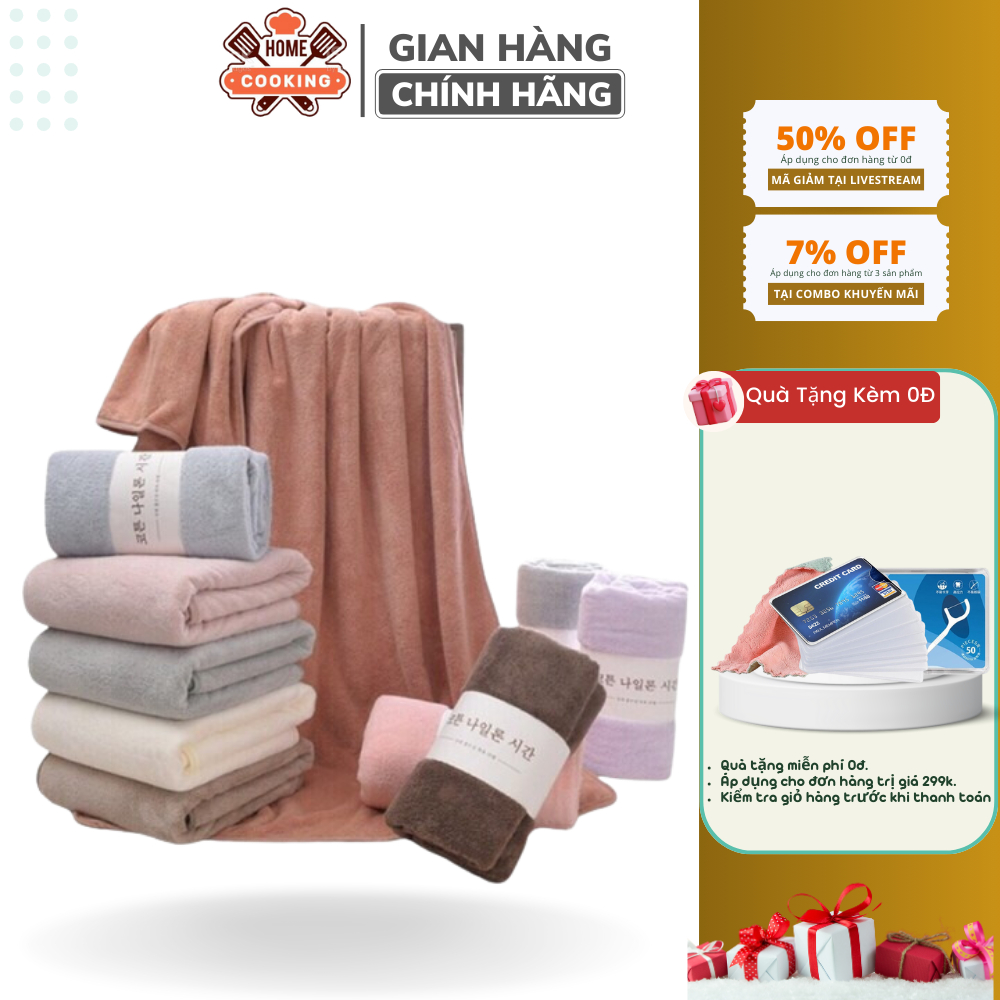 Khăn tắm lông cừu Hàn Quốc xuất loại 1 cao cấp size lớn 70x140cm siêu mềm mịn thấm hút nước cực tốt