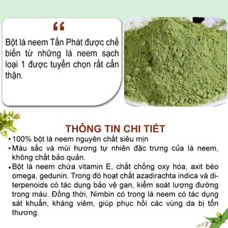 Bột lá neem Ấn Độ nguyên chất Tấn Phát