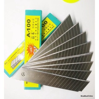 Hộp 10 lưỡi dao rọc giấy a100