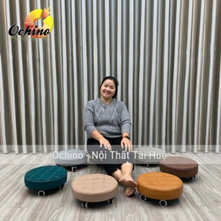 Ghế Bệt Ngồi Làm Nail Cao 12cm Mẫu Da Tròn Múi Có Bánh Xe Tiện Lợi ( Ảnh Thật và Video Thật)