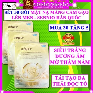 COMBO 30 GÓI mặt nạ sennio hàn quốc chính hãng màng cám gạo lên men thải độc mờ thâm nám cấp ẩm dưỡng trắng da ngừa mụn