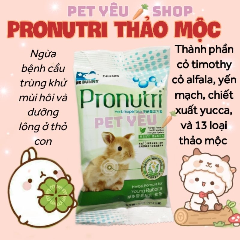 Cỏ nén pronutri thảo mộc thỏ con (35Gr)🐻FREESHIP🐻 thức ăn dành cho thỏ con thỏ mẹ đang chăm sóc con