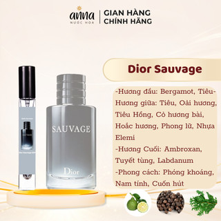 Nước hoa Nam Sauvage EDP chiết 10ml cao cấp, mùi thơm nam tính, sang trọng, quyến rũ