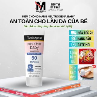 Kem Chống Nắng Trẻ Em NEUTROGENA Pure & Free Baby Sunscreen Broad Spectrum SPF50+ _Bchoice