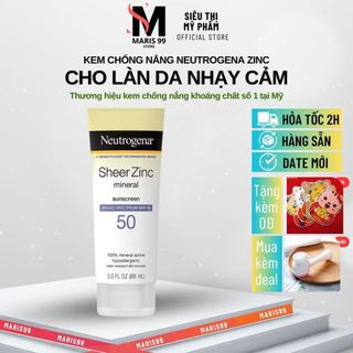 Kem Chống Nắng NEUTROGENA Sheer Zinc Dry Touch SPF 50 (88ml) _Bchoice