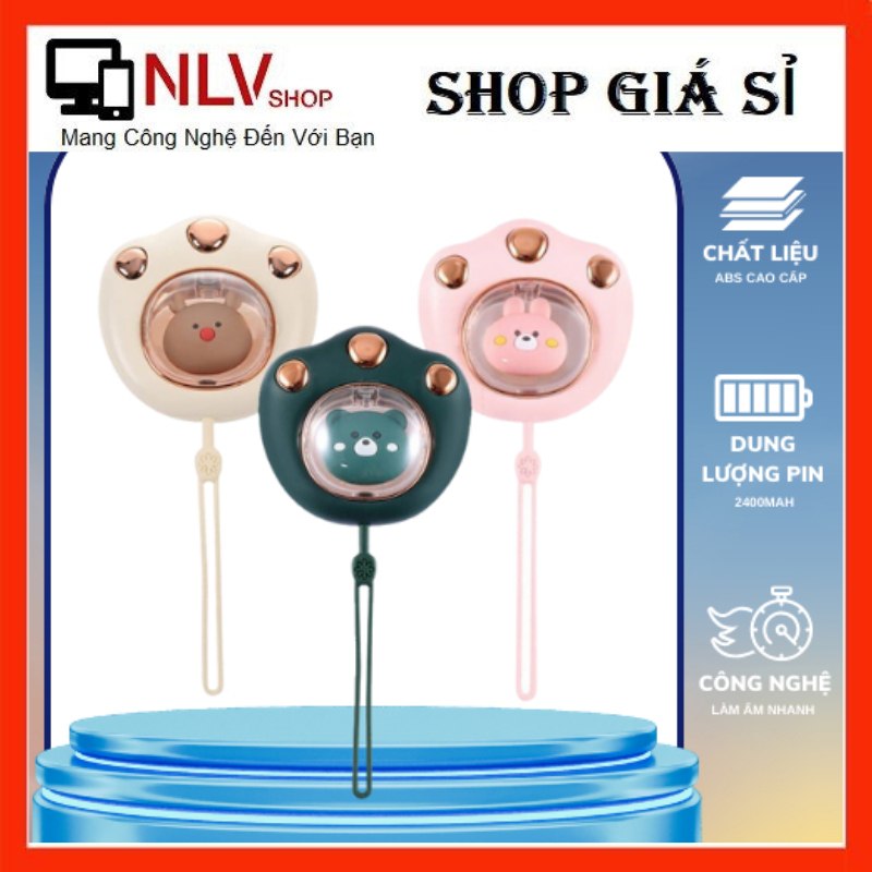 Máy sưởi mini cầm tay hình chân mèo, bỏ túi pin sạc 2400 Mah sử dụng 4 tiếng, máy sưởi cầm tay tiện ích