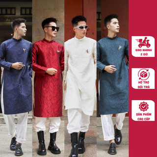 Áo dài cách tân nam Manly Design, áo dài truyền thống nam kèm cài áo chất gấm vân cao cấp, sang trọng - Áo dài Nam - M21