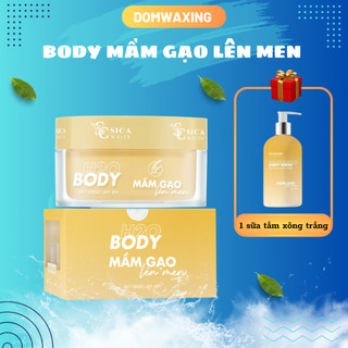  Kem body mầm gạo lên men dưỡng trắng da body 250g Tặng Sữa tắm Xông trắng 250ml