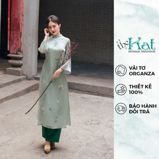 Áo dài Organza The Kat House , Vải organza cao cấp, tay lửng, dáng suông thanh lịch, quý phái