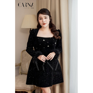 TWINKLE - Đầm Bigsize dự tiệc lấp lánh nổi bật tay phối lông sang chảnh - CARNA