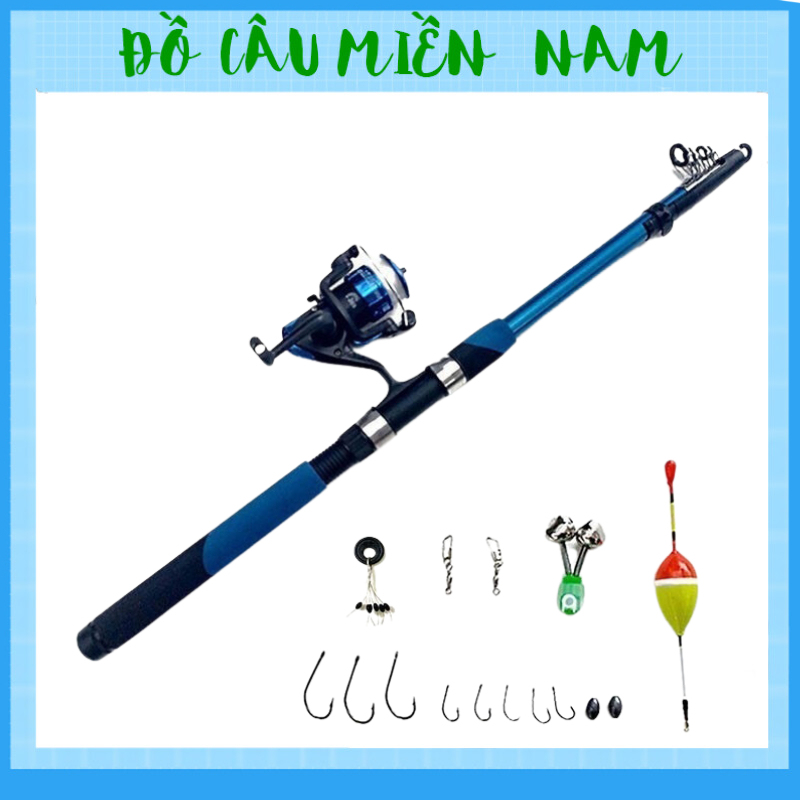 Bộ cần câu máy shimano tặng kèm dây câu, lưỡi câu và phụ kiện đầy đủ như hình