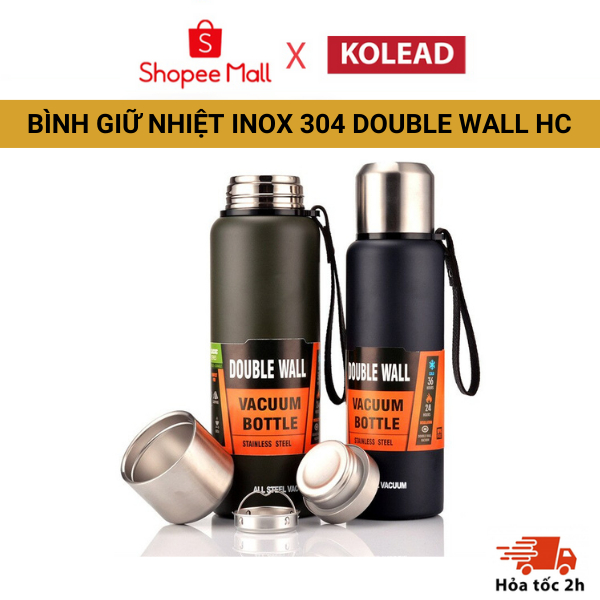 Bình giữ nhiệt Inox DOUBLE WALL KOLEAD HC 3 lớp - Dung tích 500ml/800ml/1L - Cốc cách nhiệt - Chất lượng cao