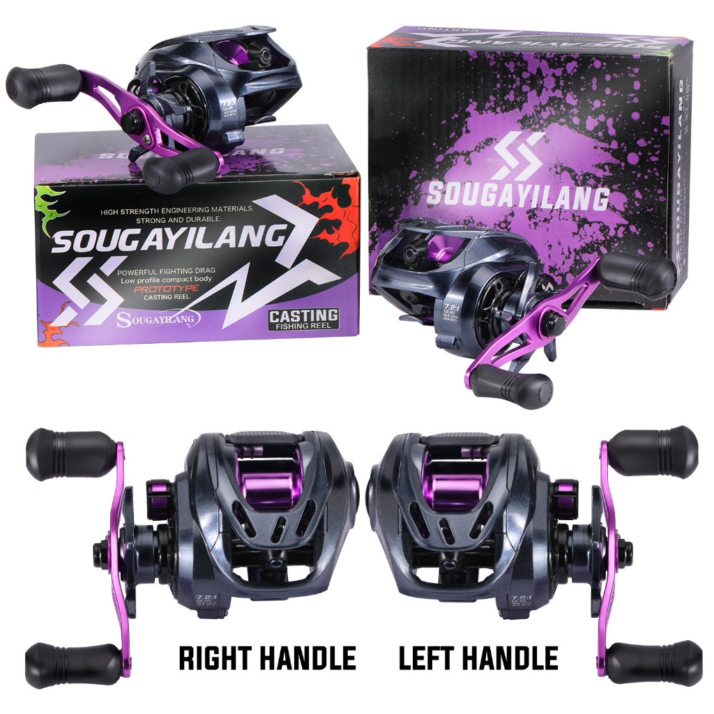 Máy Câu Ngang Máy Câu Lure  Loại Máy Câu Cá Tay Trái Và Tay Phải，Tỷ lệ bánh răng 7.2: 1, 8+1BB