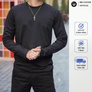 Áo thun trơn dài tay MK CLEVER Chất liệu thun cotton 100% co giãn 4 chiều, lên form thoải mái
