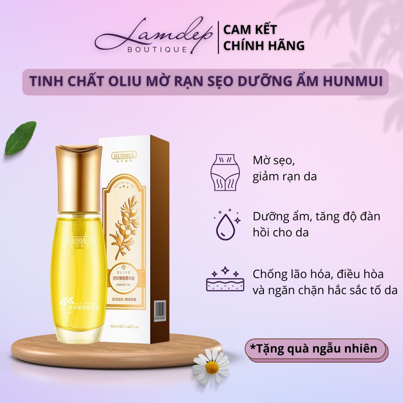 Tinh Chất Oliu Mờ Rạn Sẹo Dưỡng Ẩm HunMui_ Tái Tạo Phục Hồi Da Căng Bóng Chống Lão Hóa 40ml