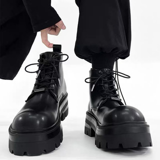 Giày Bốt Martin Tăng Chiều Cao Cho Nam Nữ  Đế Độn 7Cm  Da PU Cao Cấp