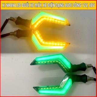 Xi nhan led đuổi xe máy, xe điện dạng audi dòng 12v, 48v chất lượng cao, bền đẹp, chống nước