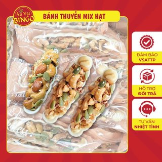 Bánh thuyền mix hạt dinh dưỡng túi Zip 500g, Bánh thuyền siêu hạt hỗ trợ giảm cân ăn kiêng - Ăn vặt BINGO