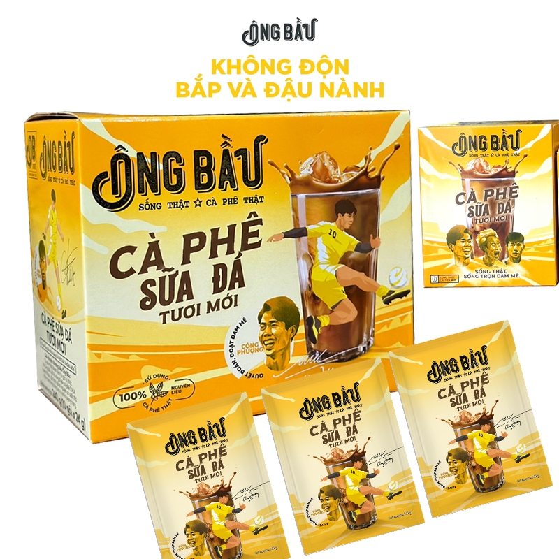 Cà Phê Sữa Đá Ông Bầu Mới Hộp 240g/10 gói *24g | Date 08/2025