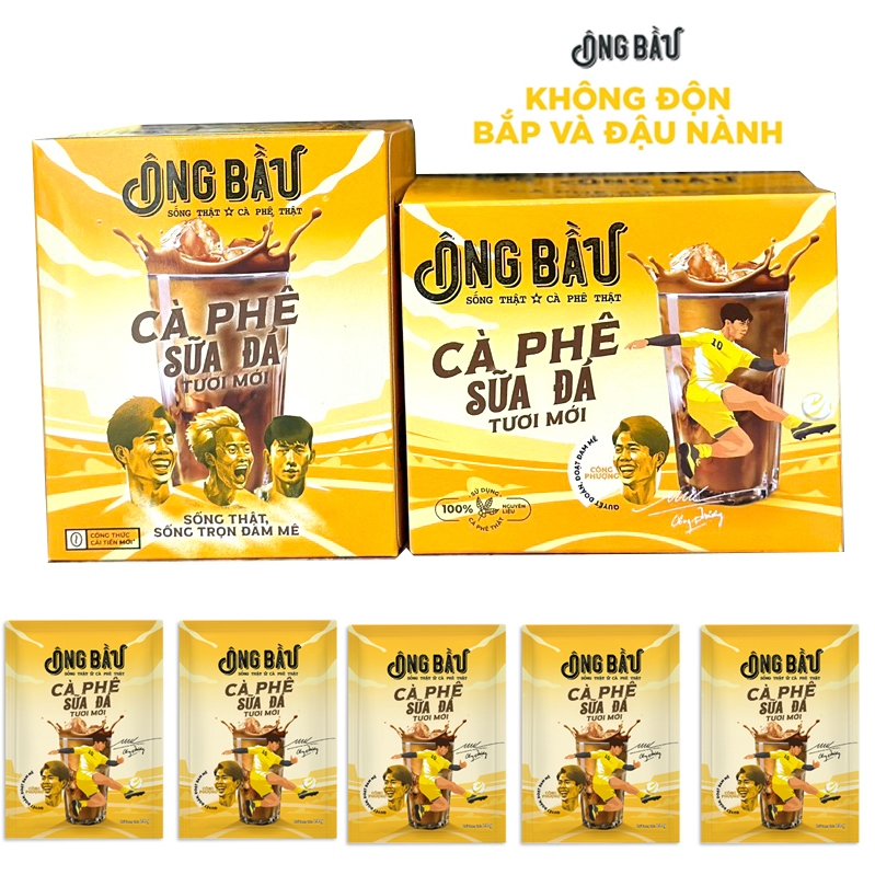 Cà Phê Sữa Đá Ông Bầu Mới Hộp 240g/10 gói *24g | Date 08/2025