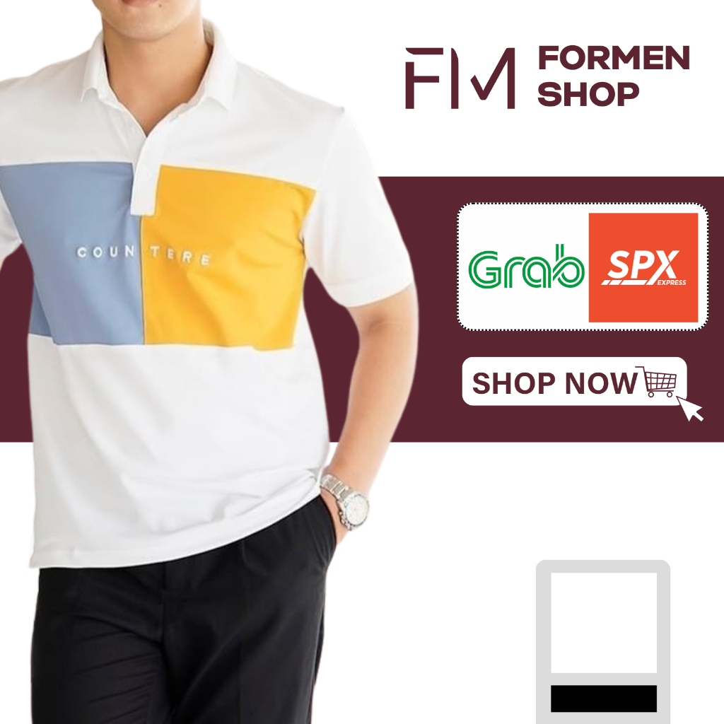 Áo thun polo nam, phong cách trẻ trung, lịch lãm, phối ngực COUNT - FORMEN SHOP - FMPS187