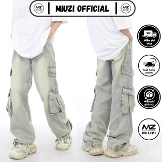 Quần jean nam ống hộp màu bạc phong cách đường phố DT232