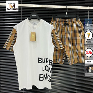 Bộ Đồ Thun Nam,Nữ Tee Burberry Cotton Cao Cấp,Bộ Quần Áo NAM Nữ Mùa Hè,Kiểu Dáng Khoẻ Khoắn