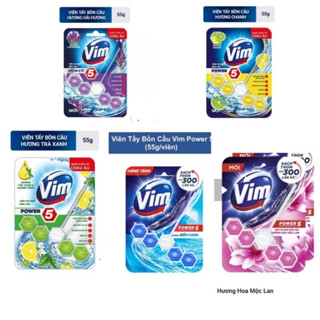 Viên Tẩy Bồn Cầu Vim Power 5 Sạch Khuẩn Thơm Mát (55g/Viên/Vĩ)
