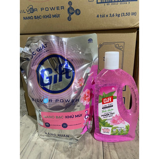 Combo siêu tiết kiệm nước giặt,xả túi 3,6l-lau sàn 1lít gift