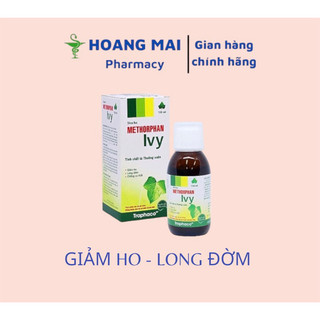 Siro methorphan ivy hỗ trợ giảm ho, tiêu đờm, giảm đau rát họng
