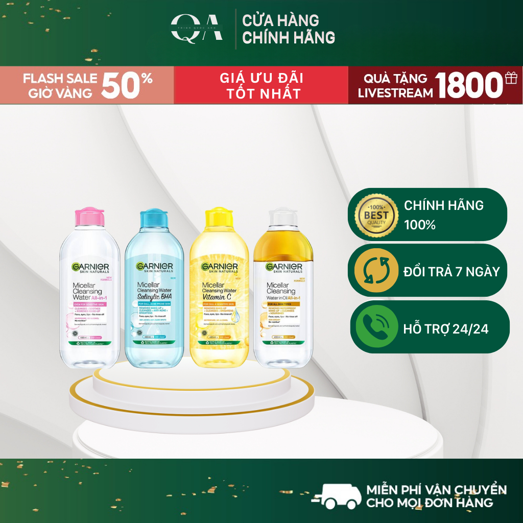 Nước tẩy trang Garnier Pháp 400ml