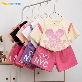 [Thanh lý shop] BỘ COTTON THÊU NỔI NYC CHÍNH HÃNG SUN&MOON CHẤT RẤT ĐẸP CHO BÉ ĐI HỌC ĐI CHƠI