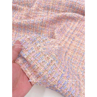 Dạ tweed sợi pha cao cấp mau hồng phớt