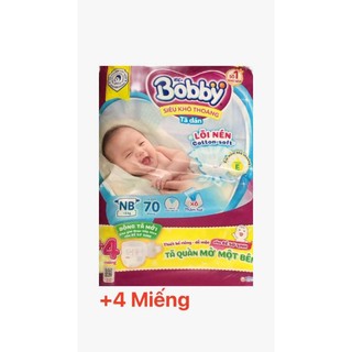 Bỉm/Tã dán sơ sinh Bobby sx70 miếng(dưới 5kg) có cộng miêng
